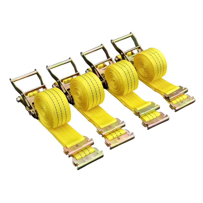 Cargo Control 4 Pack E-Track Ratchet Straps 2"" x15' 4400LB Tie Down - Image 1